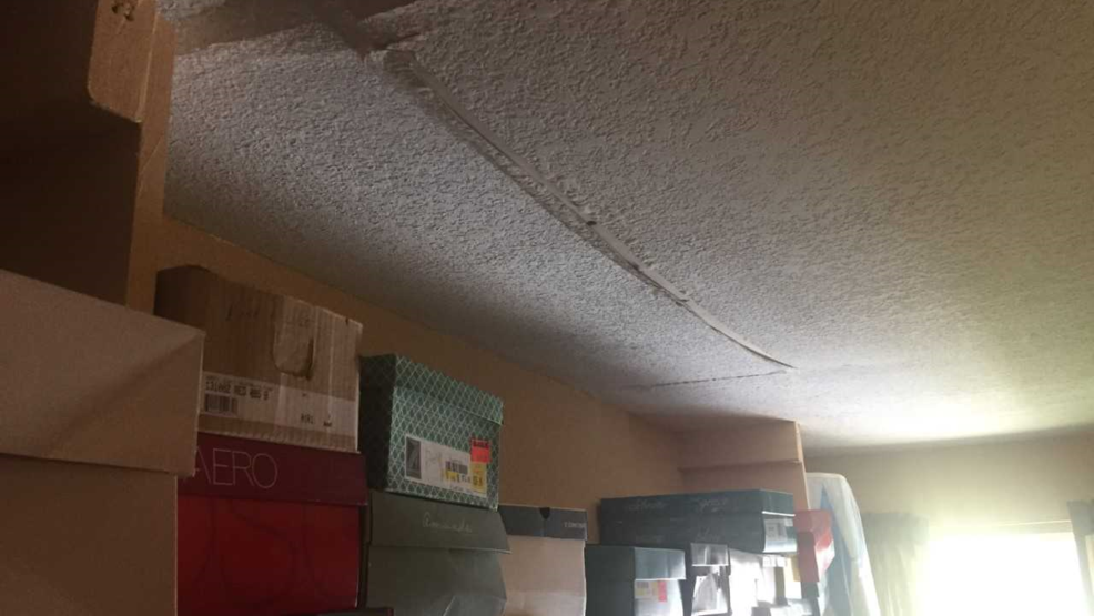 water spot on ceiling after heavy rain