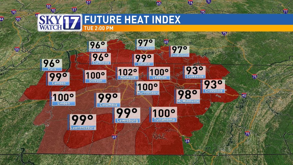 Middle Tennessee to see hottest temperatures of the year this week WZTV