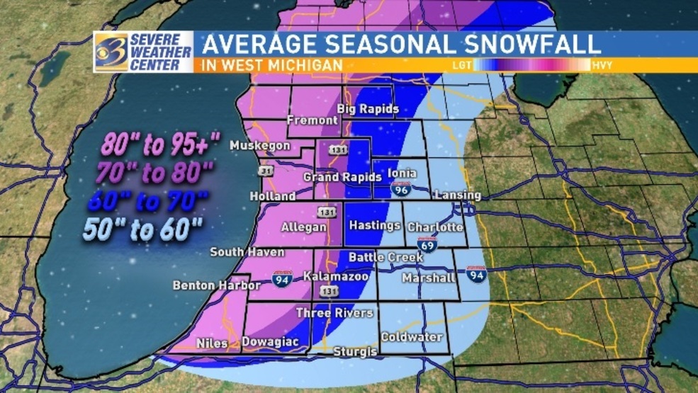 West Michigan winter snowfall totals depend on the lake, the moisture