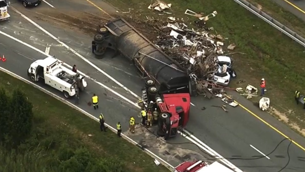 OVERTURNED TRACTOR TRAILER| Route 100 Remains Closed | WBFF