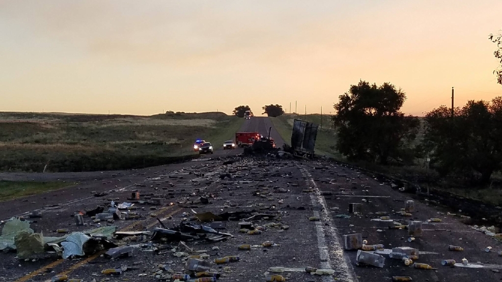 US54 reopened following fatal, fiery crash involving 2 semi trucks KVII