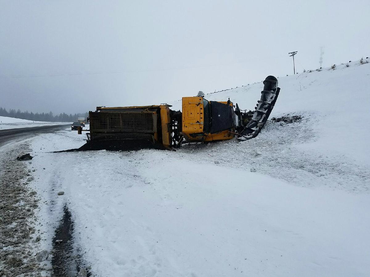 Semi strikes snow plow wing, causing crash on I84 KATU