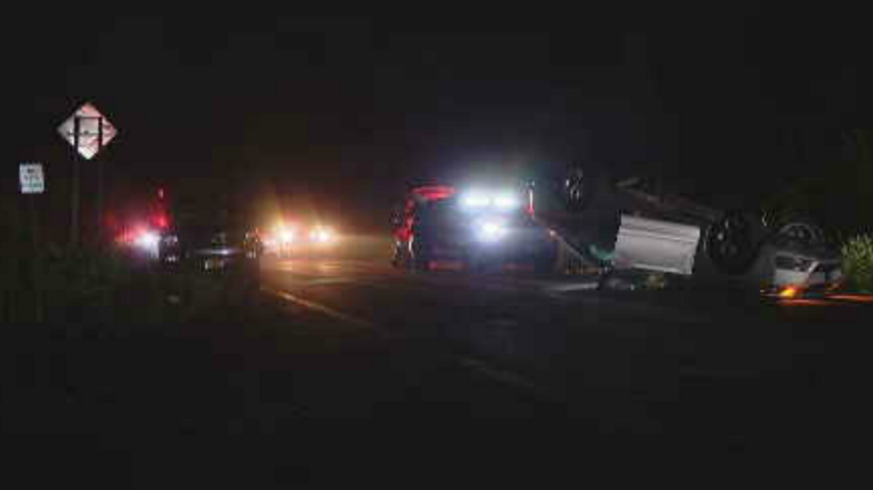 Two drivers in the hospital after crash flips car over in Town of