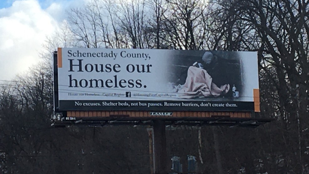 New billboard highlights homeless crisis in Schenectady County, pushes