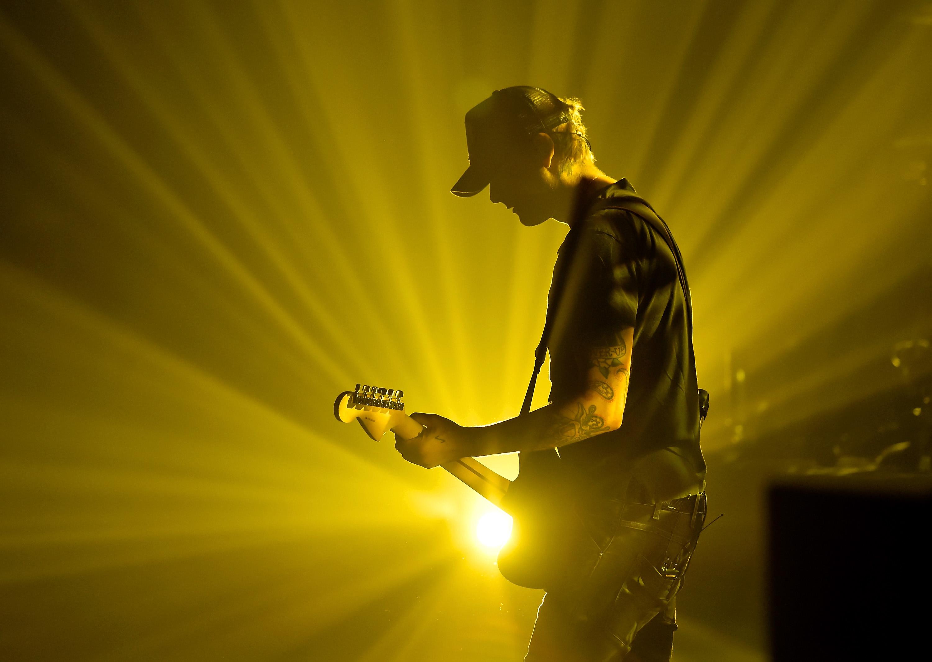 guitarist matt skiba of blink-182 perform as the band kicks of
